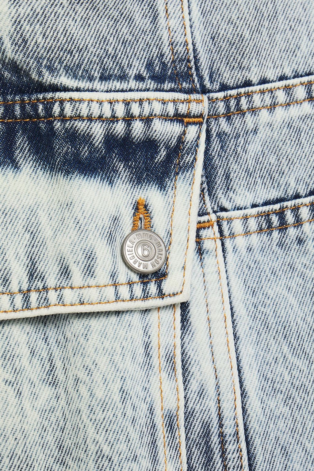 MM6 MAISON MARGIELA Acid-wash denim midi skirt