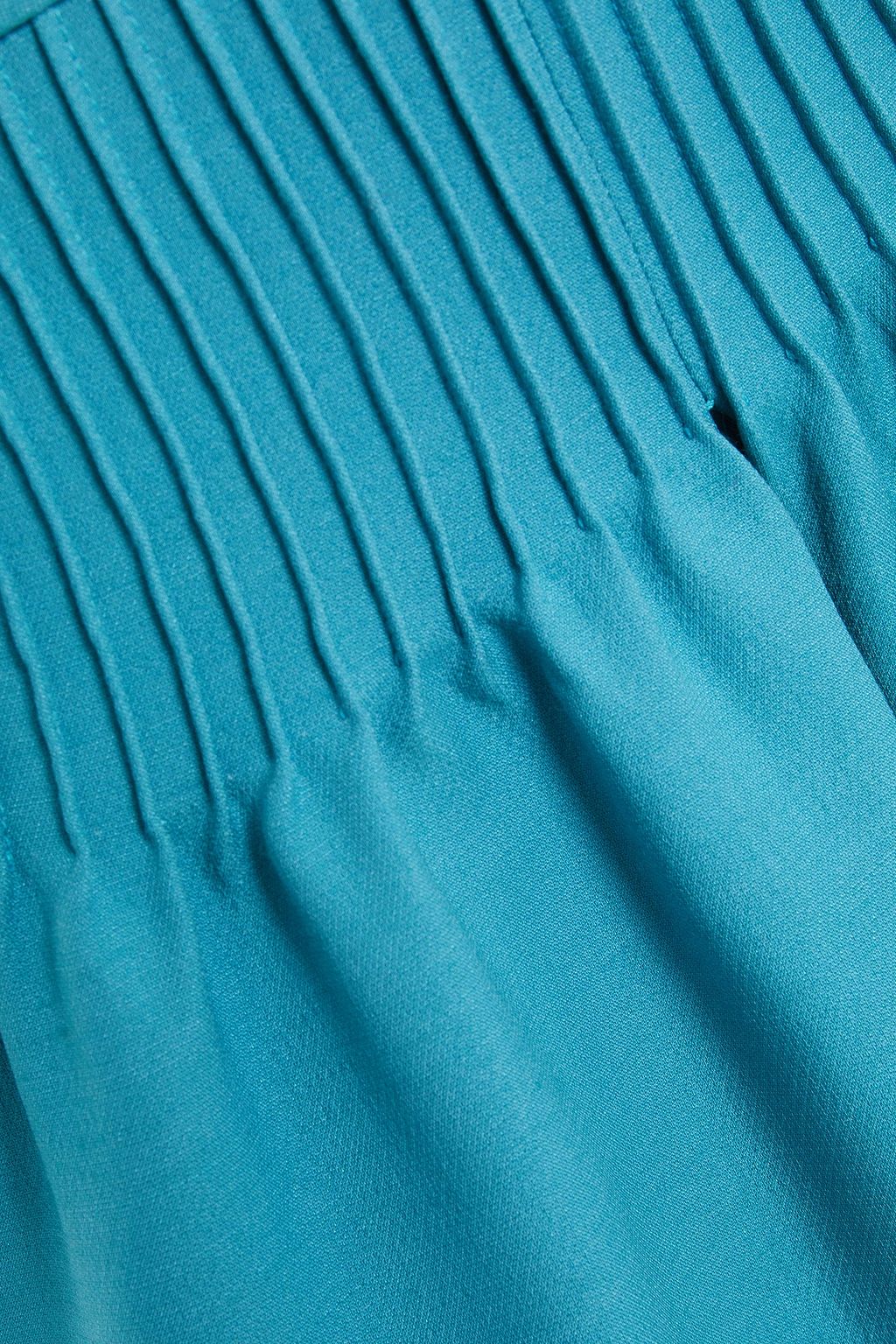 VALENTINO GARAVANI Pintucked wool and silk-blend twill shorts