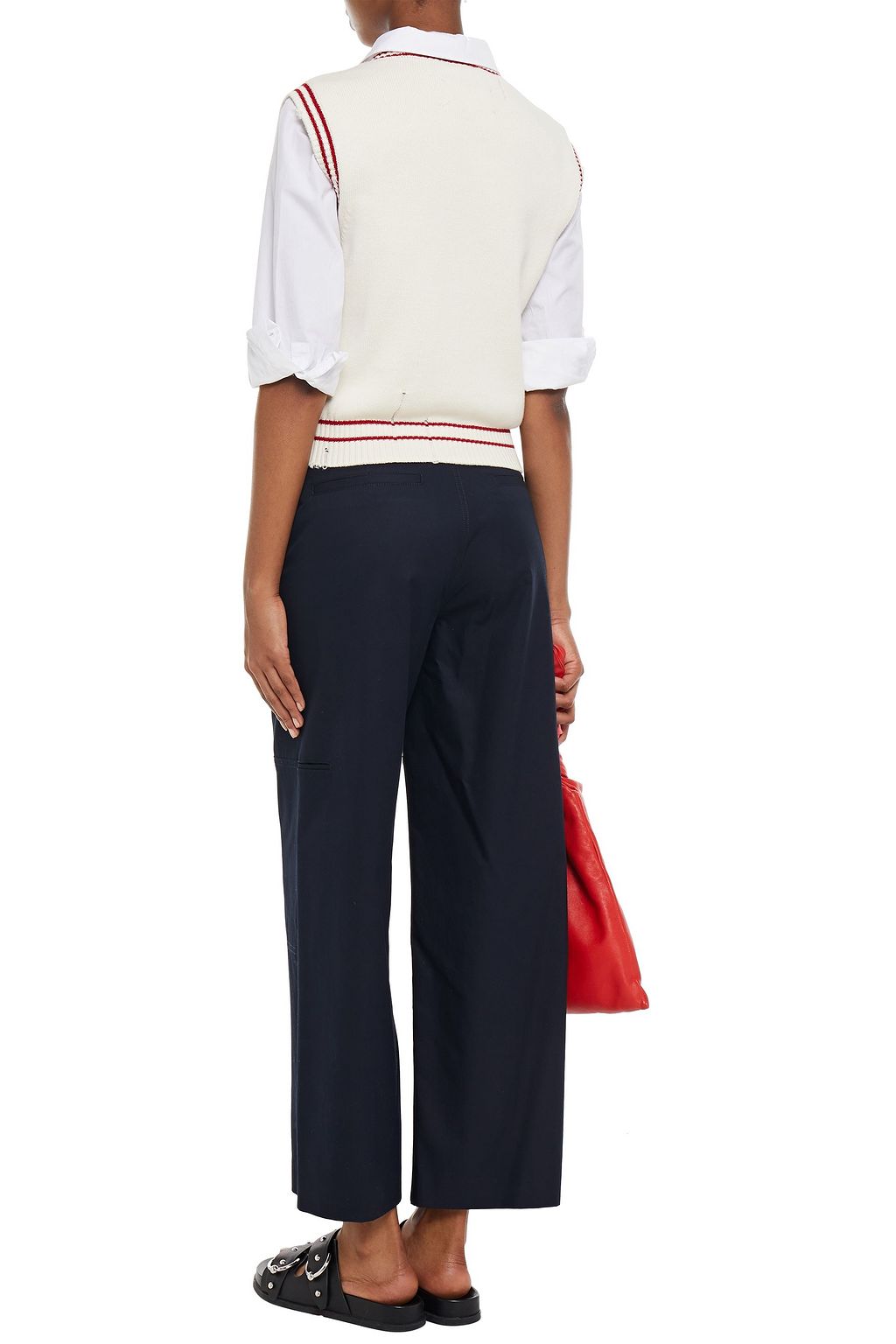 MM6 MAISON MARGIELA Cropped cotton-twill wide-leg pants