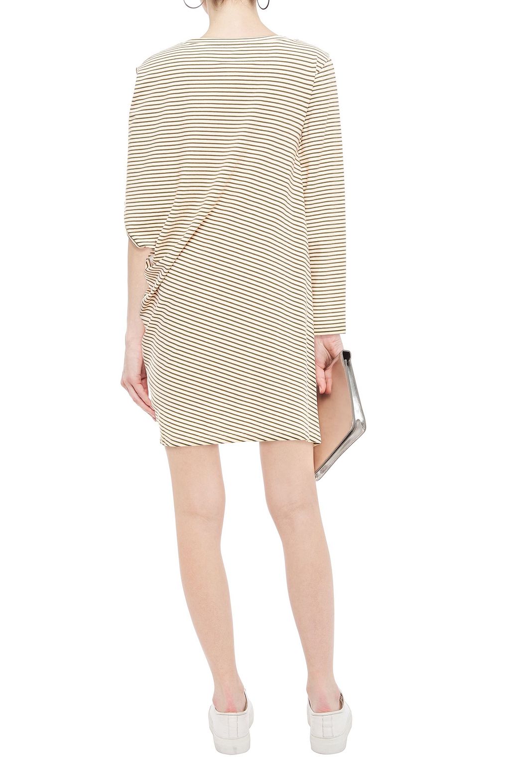 MM6 MAISON MARGIELA Cutout striped stretch-cotton jersey mini dress