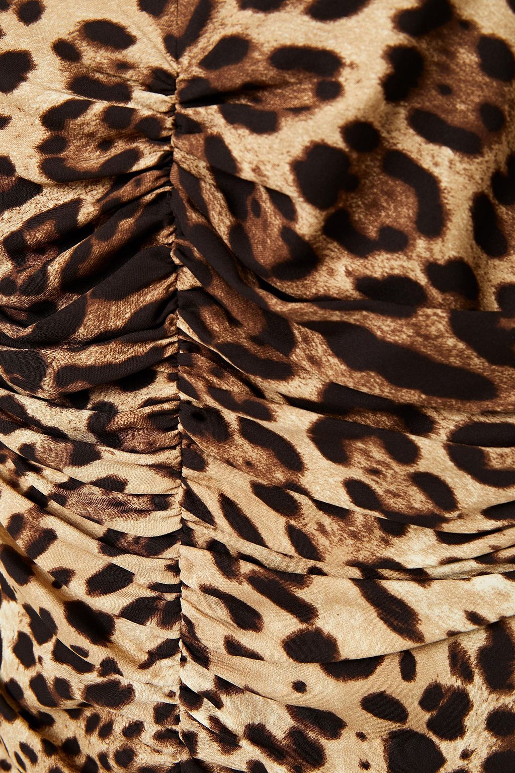DOLCE&GABBANA Ruched leopard-print silk-blend crepe dress