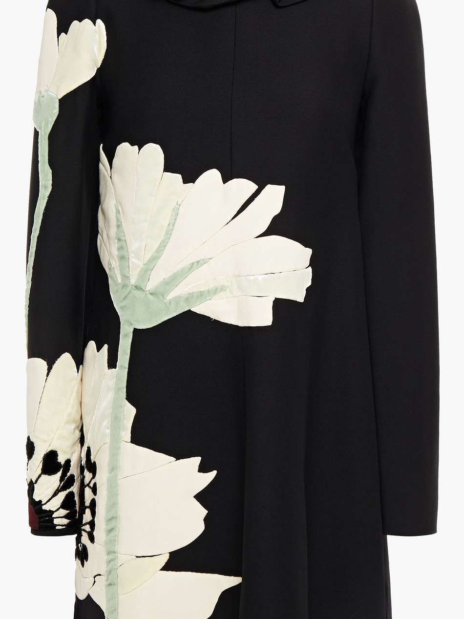embellished wool and silk-blend crepe mini dress