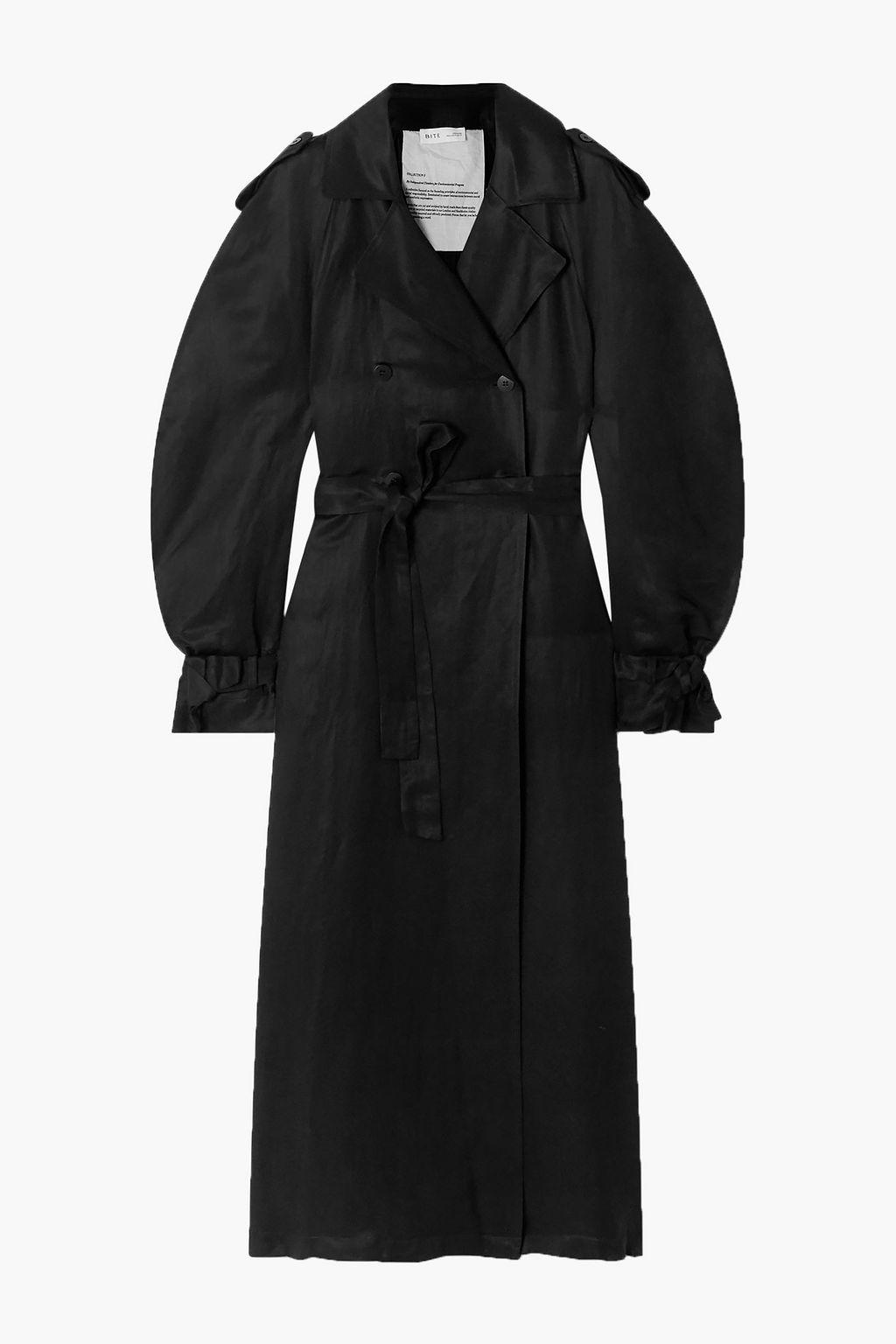 dark brown trench coat