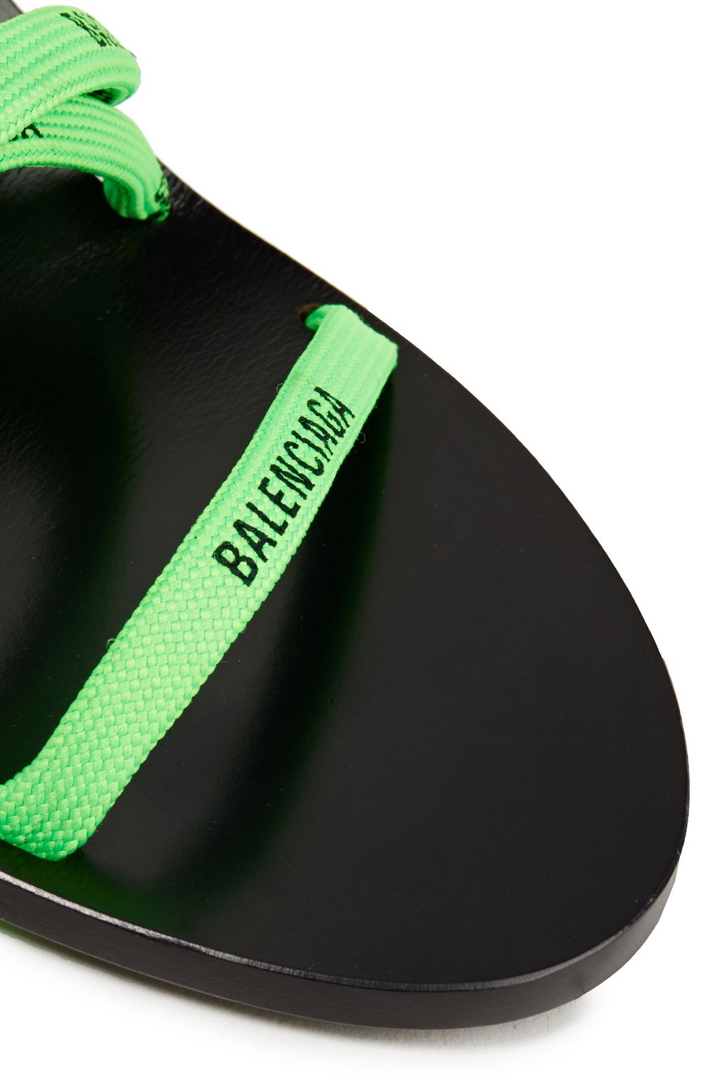 BALENCIAGA Neon logo-print canvas sandals