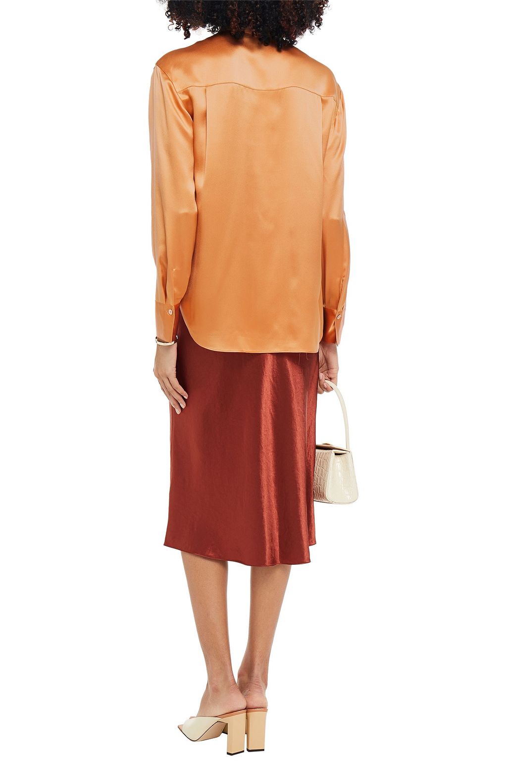 VINCE. Silk-satin shirt
