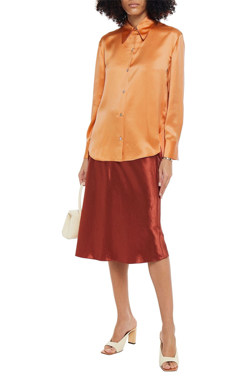 VINCE. Silk-satin shirt