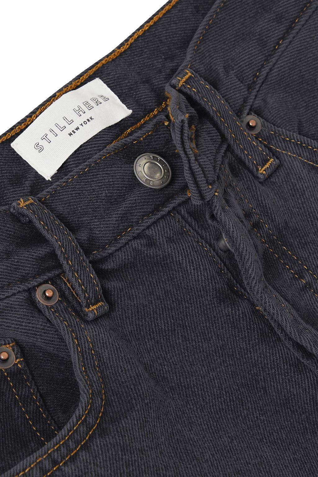 STILL HERE Childhood embroidered high-rise straight-leg jeans