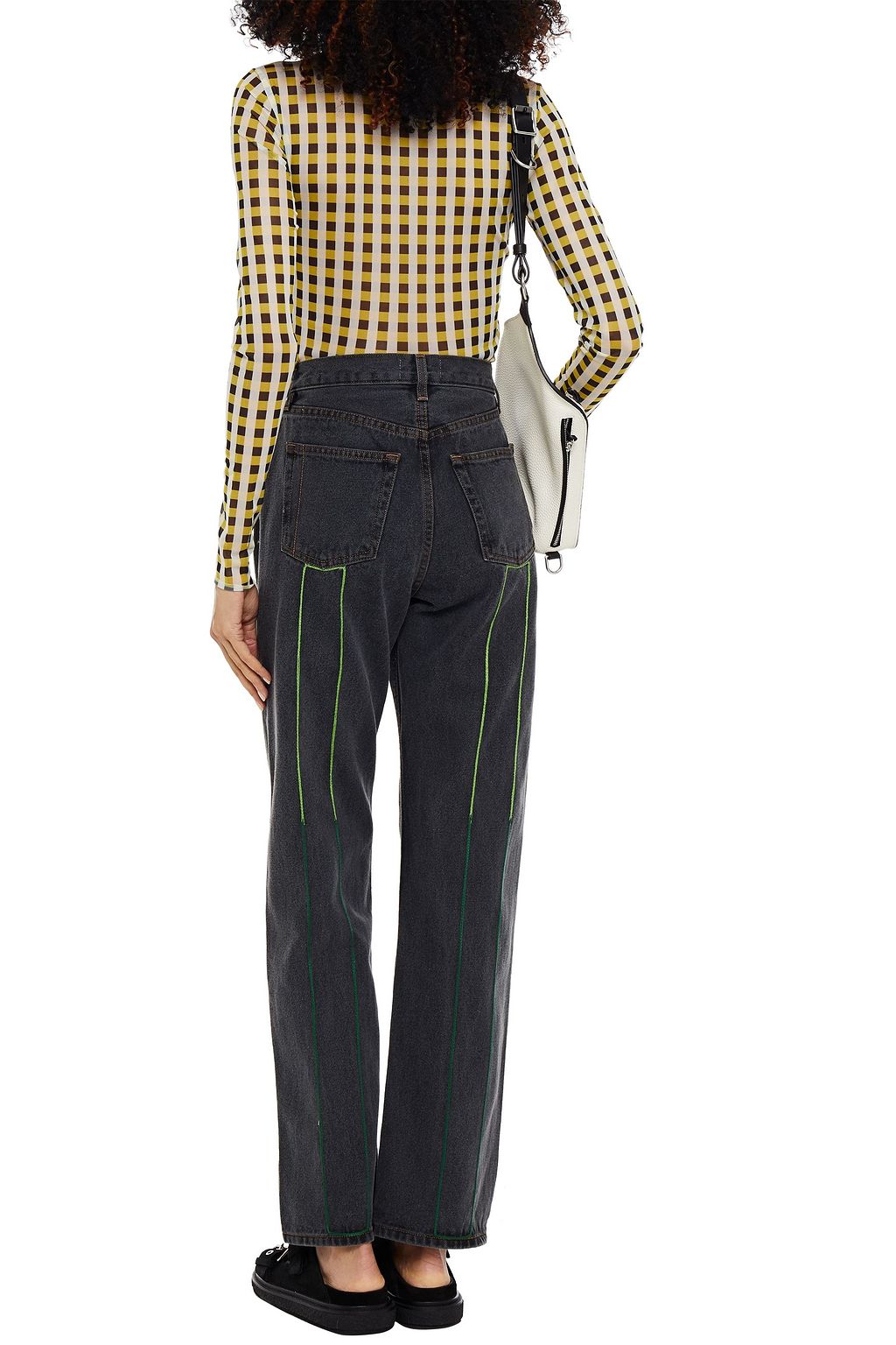 STILL HERE Childhood embroidered high-rise straight-leg jeans