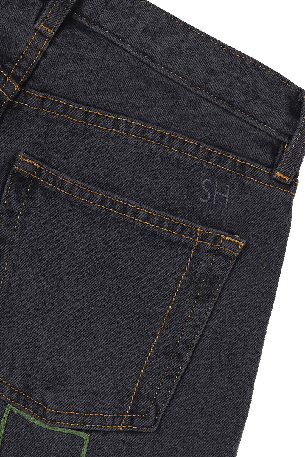 STILL HERE Childhood embroidered high-rise straight-leg jeans