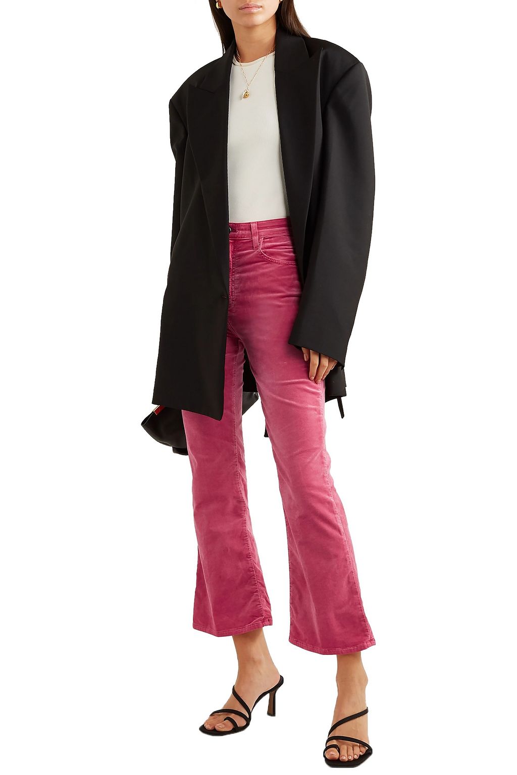 J BRAND Julia cotton-blend velvet kick-flare pants