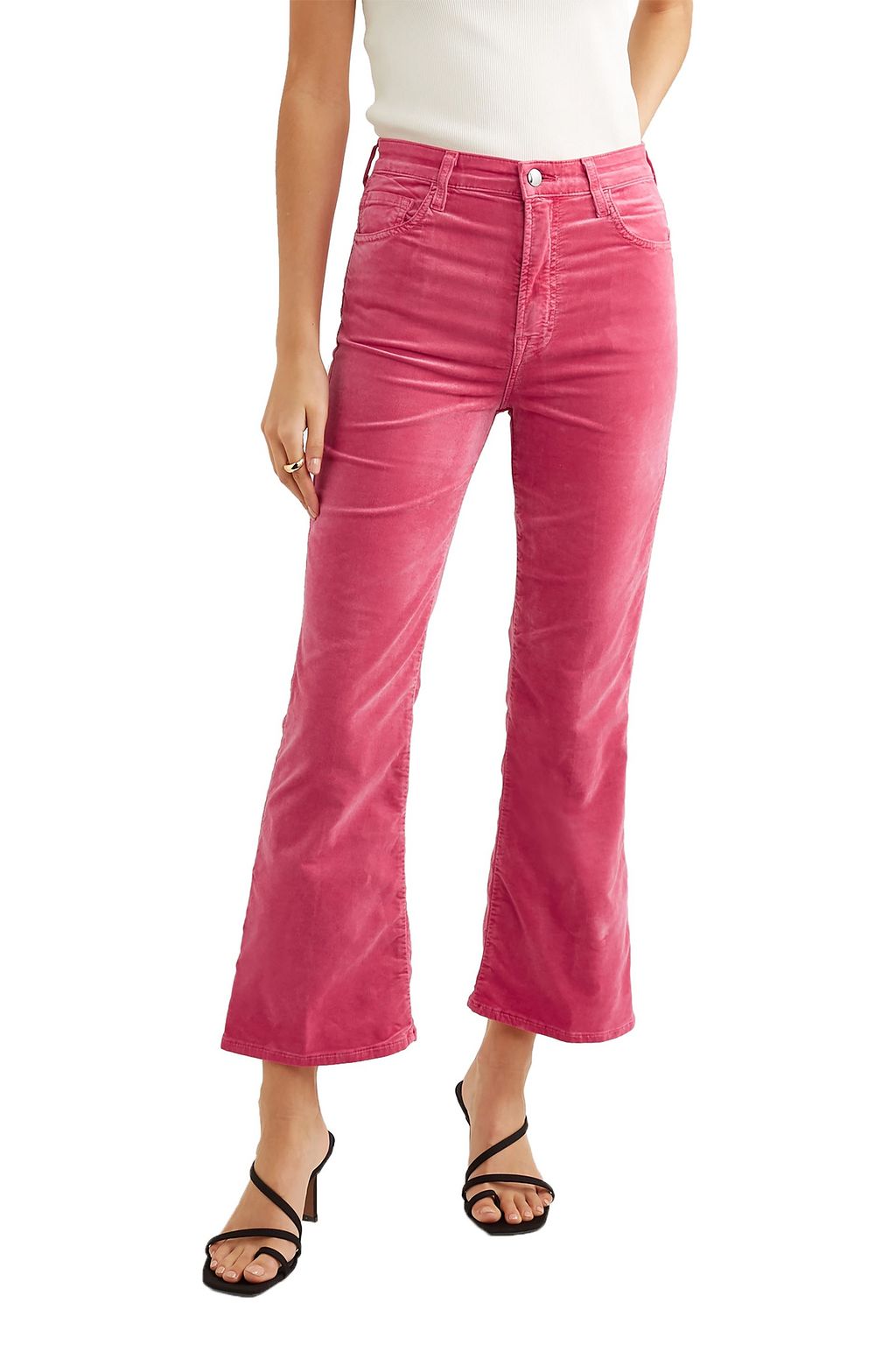 J BRAND Julia cotton-blend velvet kick-flare pants