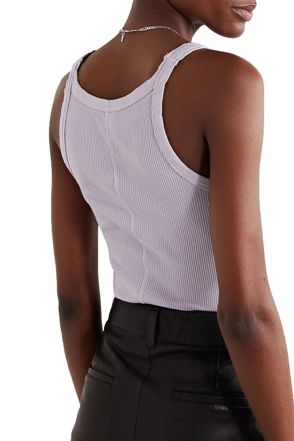 RE/DONE BY HANES Ribbed cotton-jersey tank