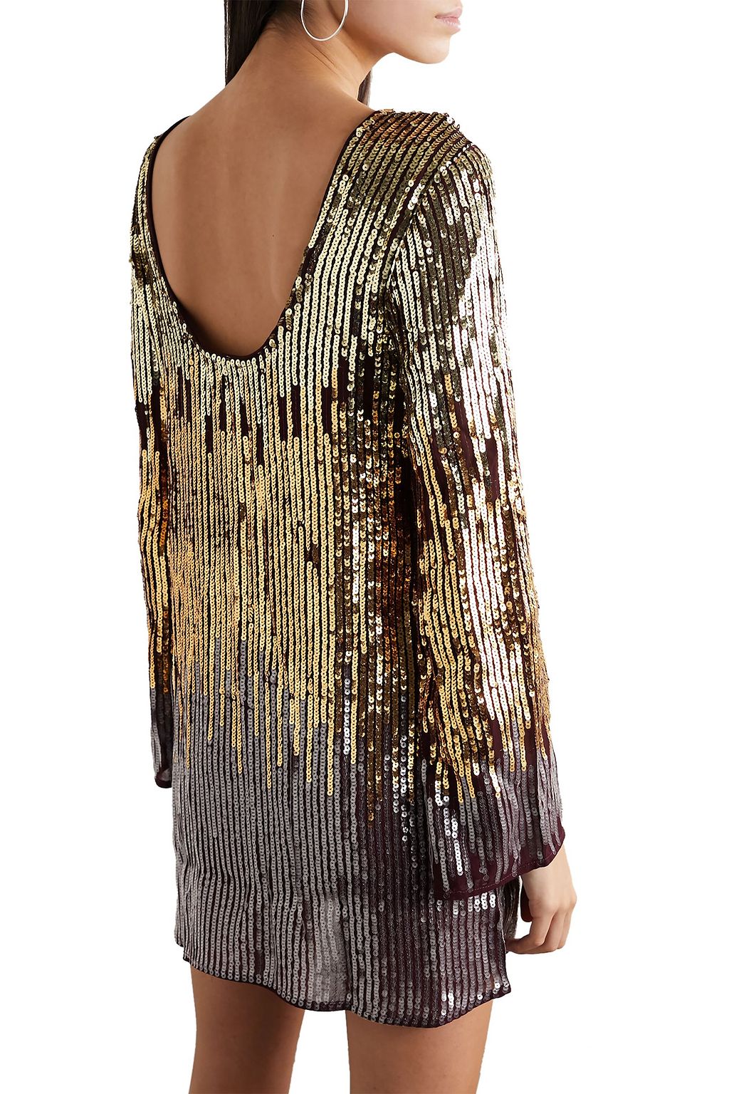 RIXO Aria ombré sequined crepe mini dress