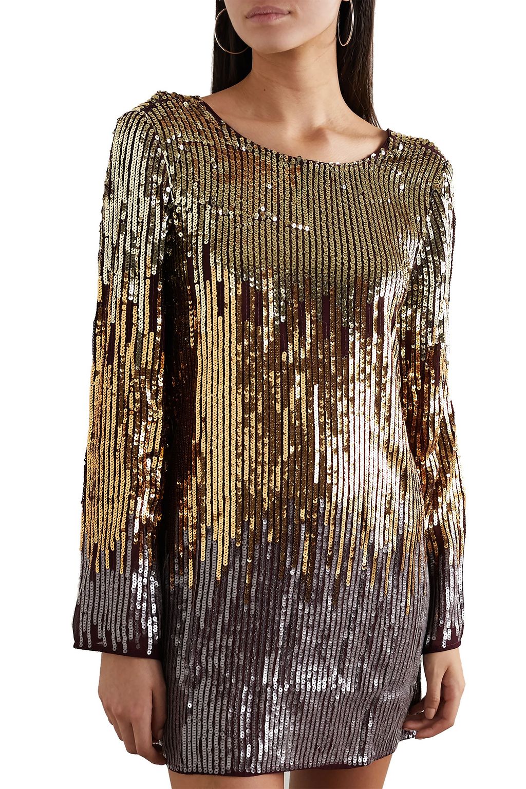RIXO Aria ombré sequined crepe mini dress