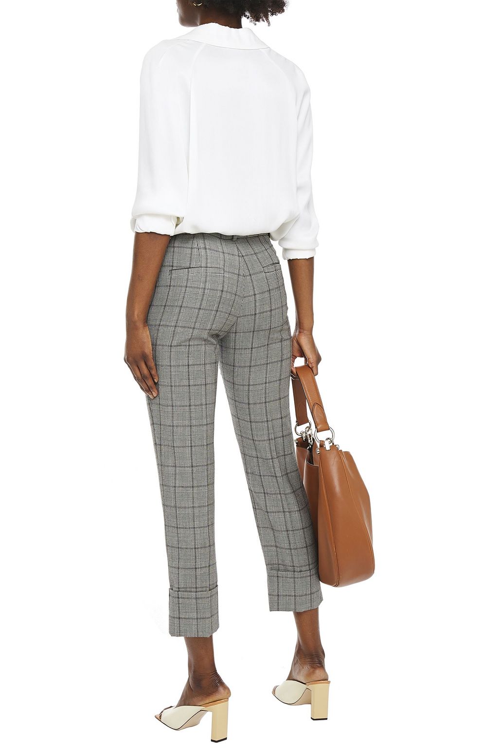 GOAT Kooper cropped Prince of Wales checked wool slim-leg pants