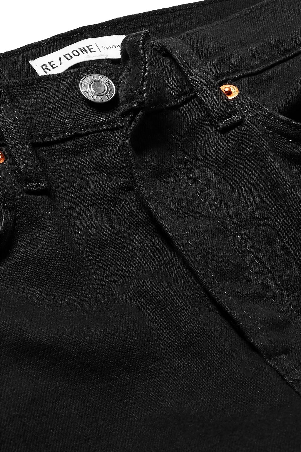 RE/DONE Stove Pipe cropped distressed high-rise straight-leg jeans
