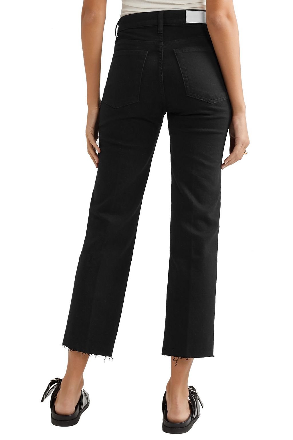 RE/DONE Stove Pipe cropped distressed high-rise straight-leg jeans
