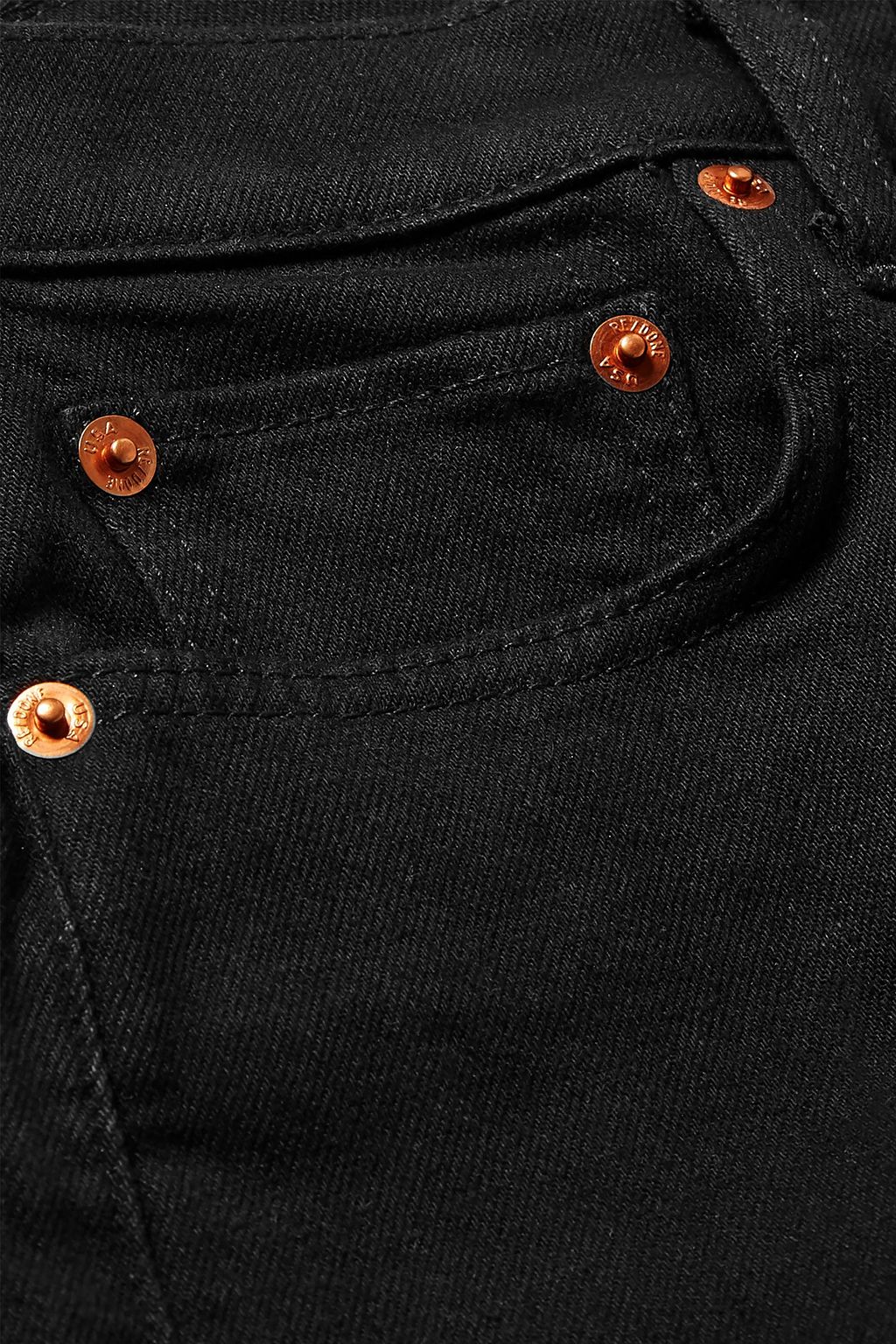 RE/DONE Stove Pipe cropped distressed high-rise straight-leg jeans