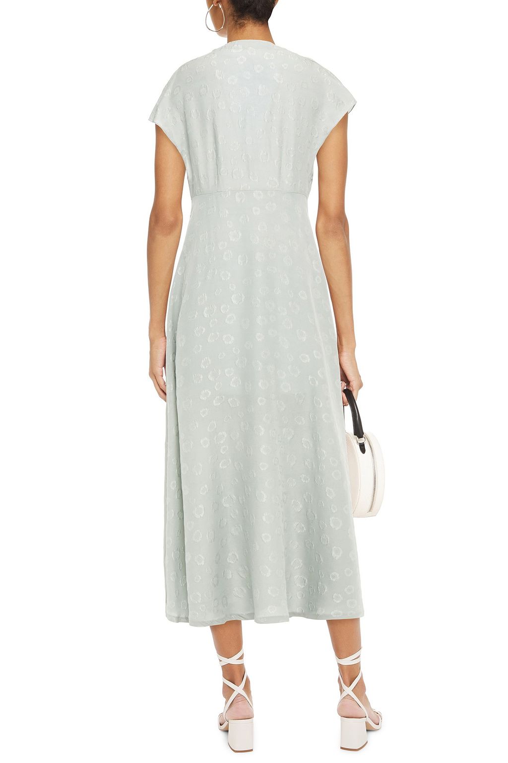 SAMSØE Φ SAMSØE Gathered silk-jacquard midi dress