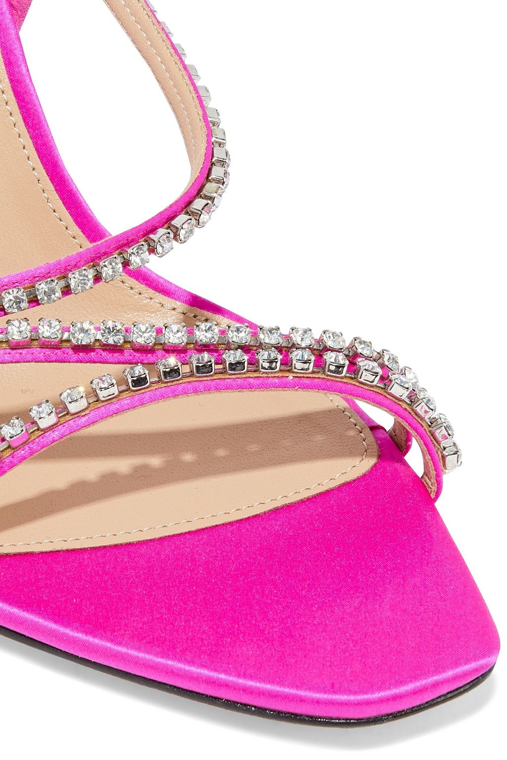 SERGIO ROSSI sr Milano crystal-embellished neon satin sandals