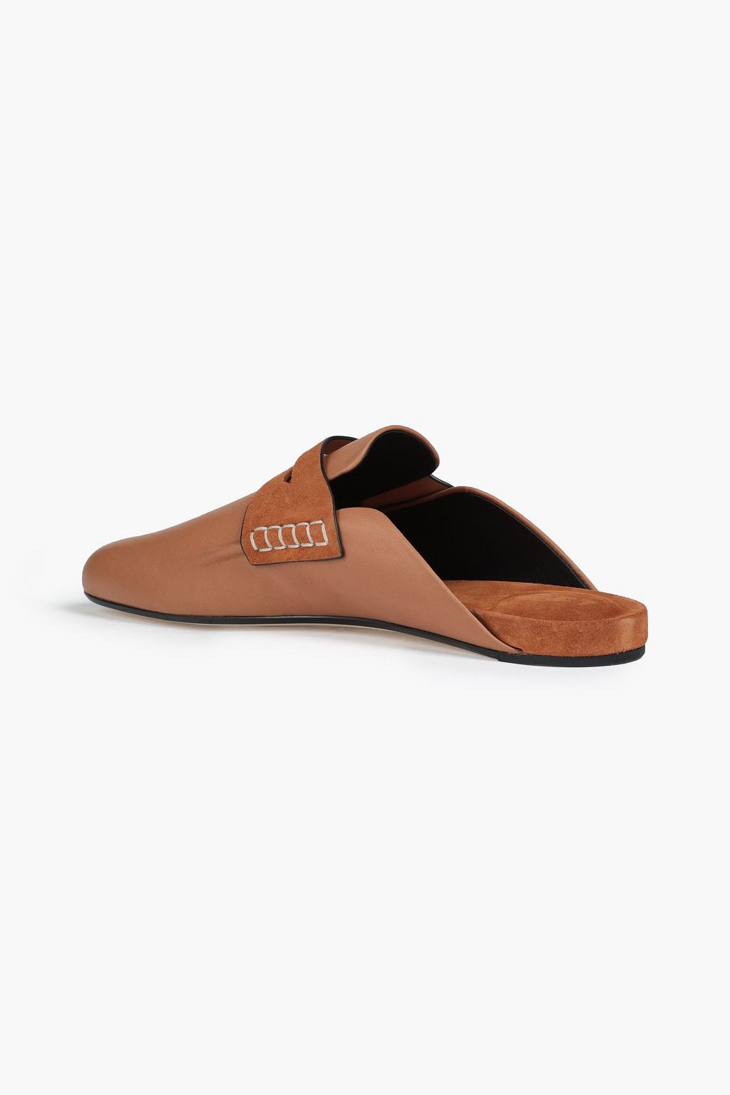 RAG & BONE Ansley suede-trimmed leather slippers