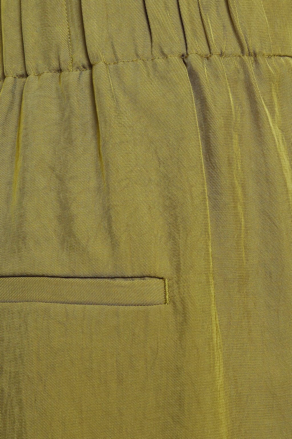 VINCE. Pleated crinkled twill wide-leg pants
