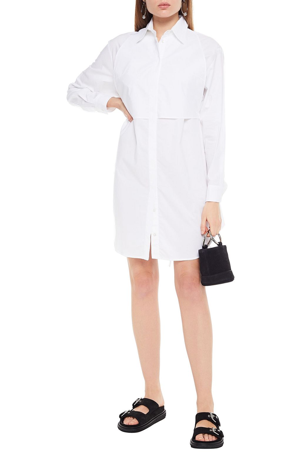 MM6 MAISON MARGIELA Mehrlagiges Hemdkleid aus Baumwollpopeline in Minilänge