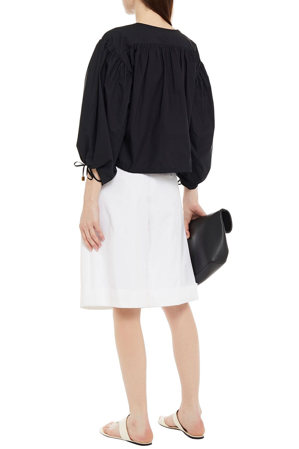 RODEBJER Breeze gathered cotton-poplin top