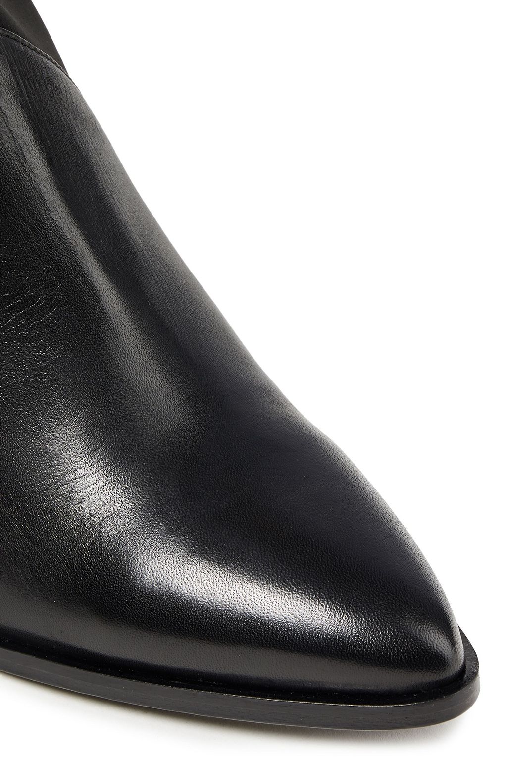 RODEBJER Kari leather and stretch-knit ankle boots