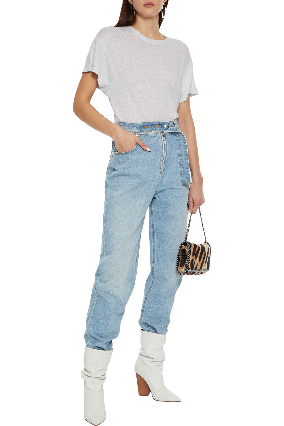 Iro Hinton Slub Linen-jersey T-shirt In Light Gray