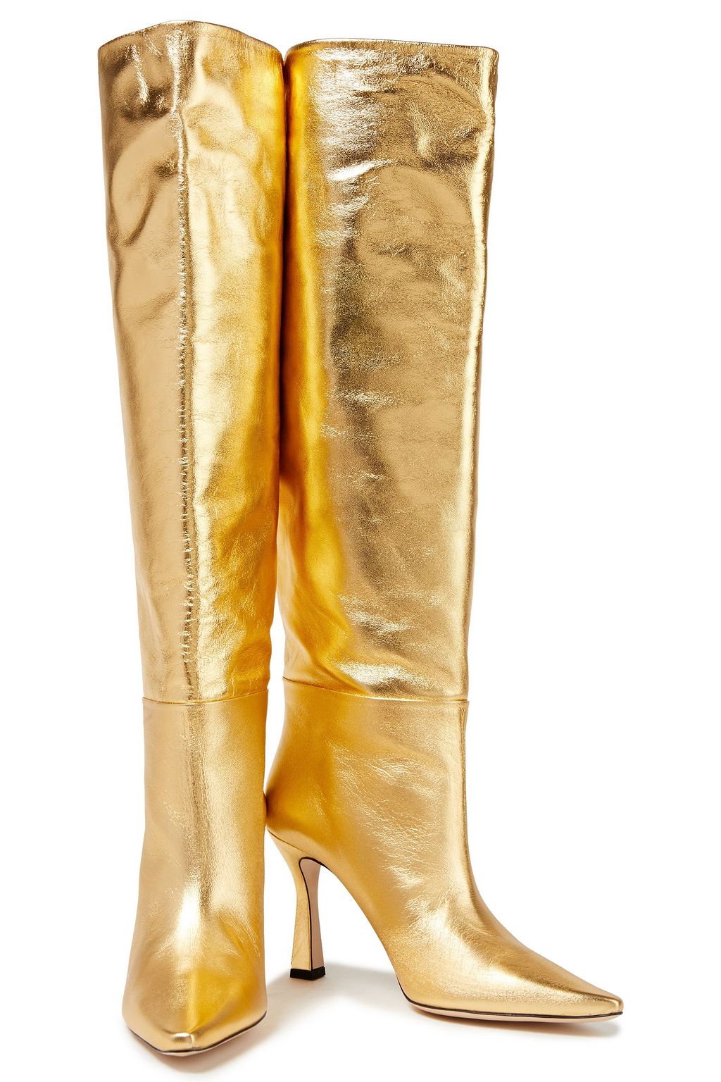 WANDLER Lina metallic leather knee boots