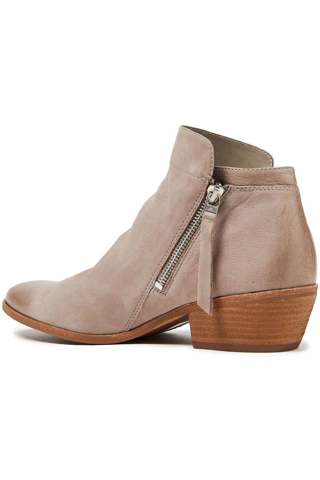 SAM EDELMAN Packer zip-detailed burnished-leather ankle boots