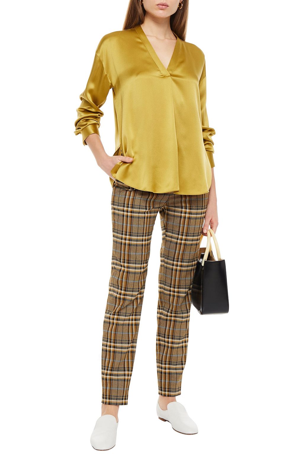 VINCE. Silk-satin blouse