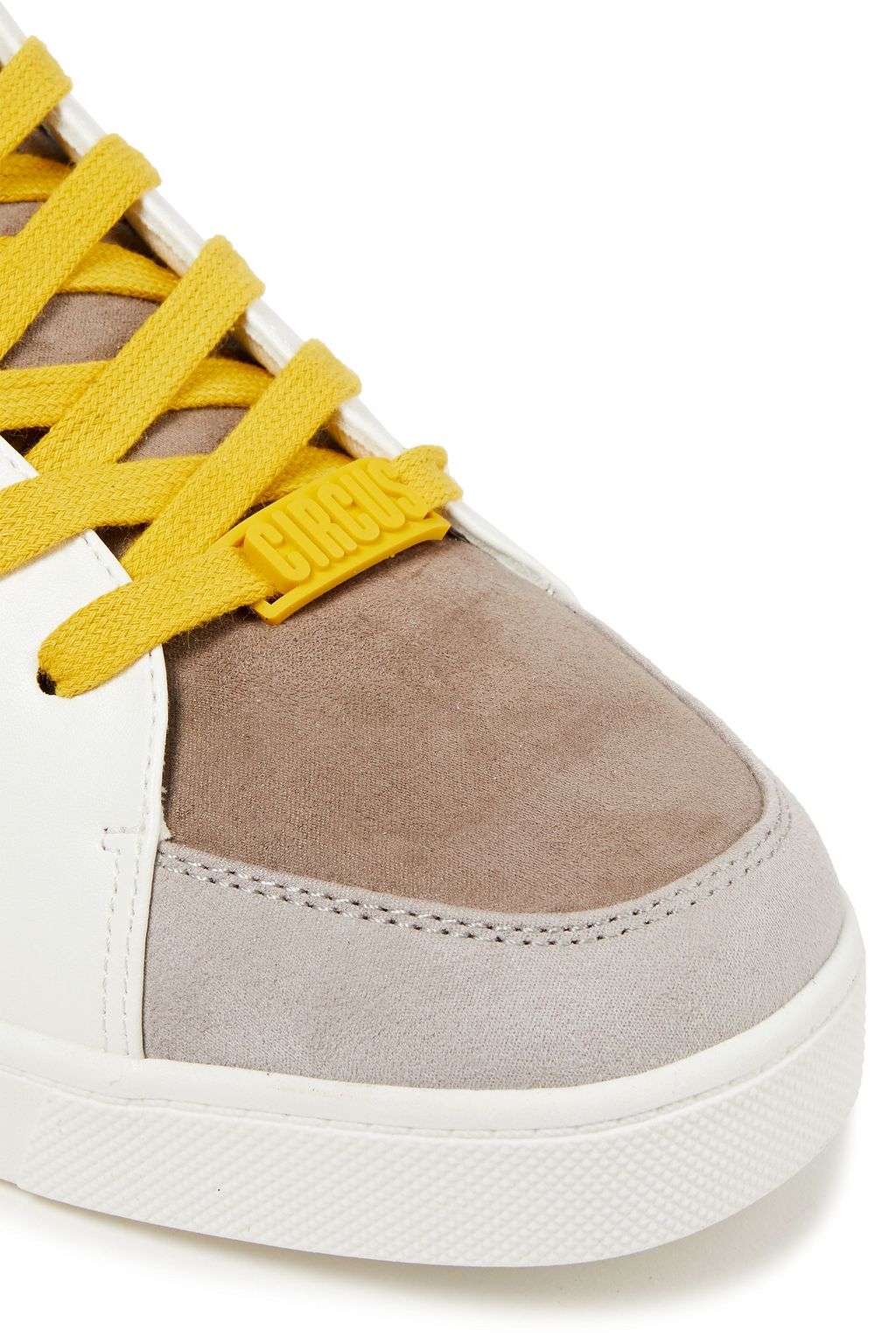 CIRCUS BY SAM EDELMAN Deszi suede-trimmed faux smooth and snake-effect leather sneakers