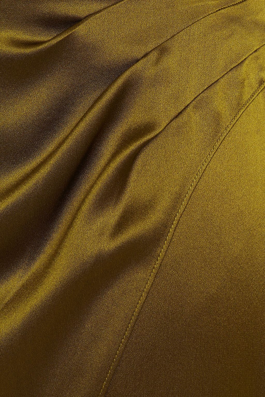 VINCE. Wrap-effect silk-satin midi skirt