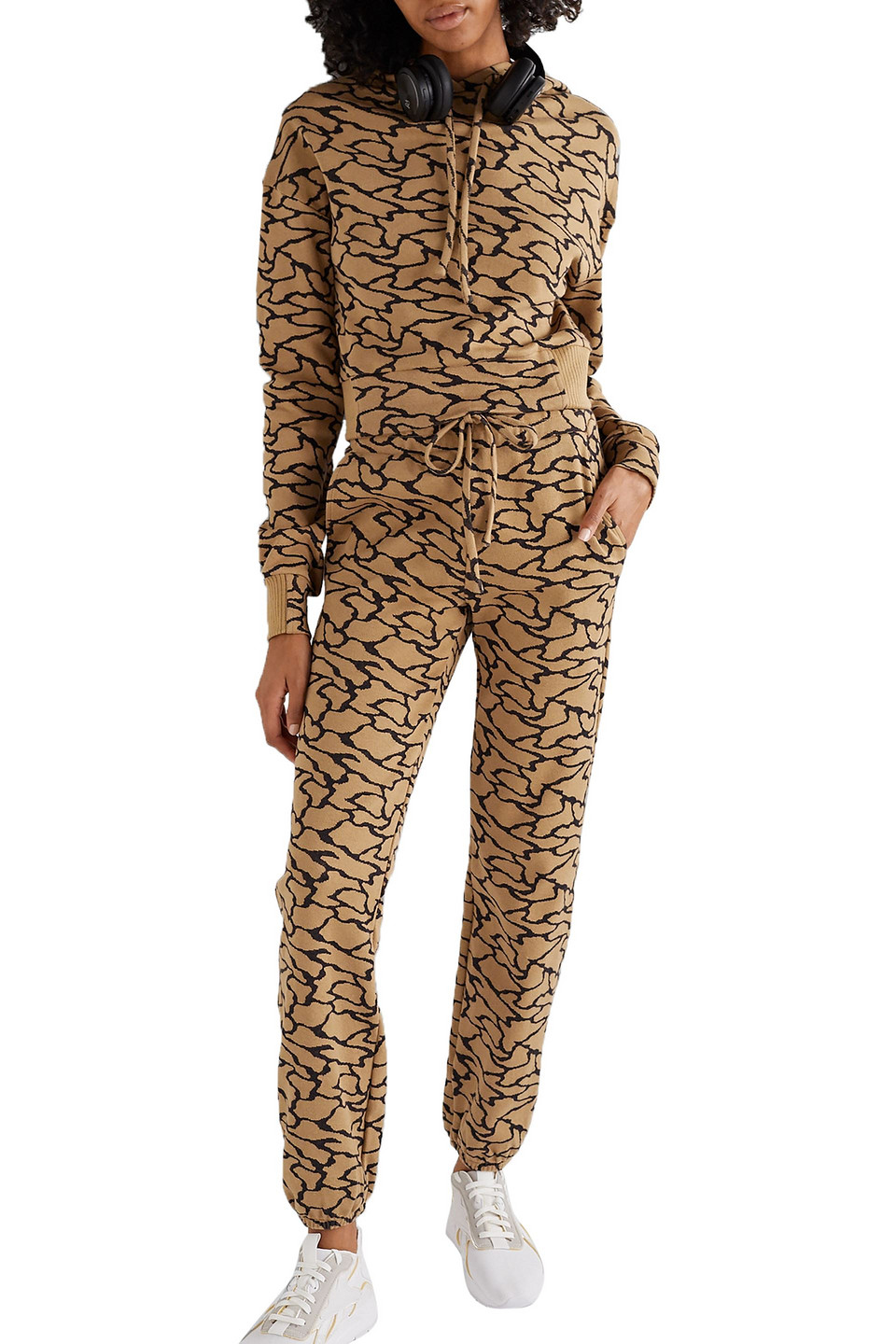 Twenty Montreal Hyper Reality Cotton-blend Jacquard-knit Track Trousers In Brown