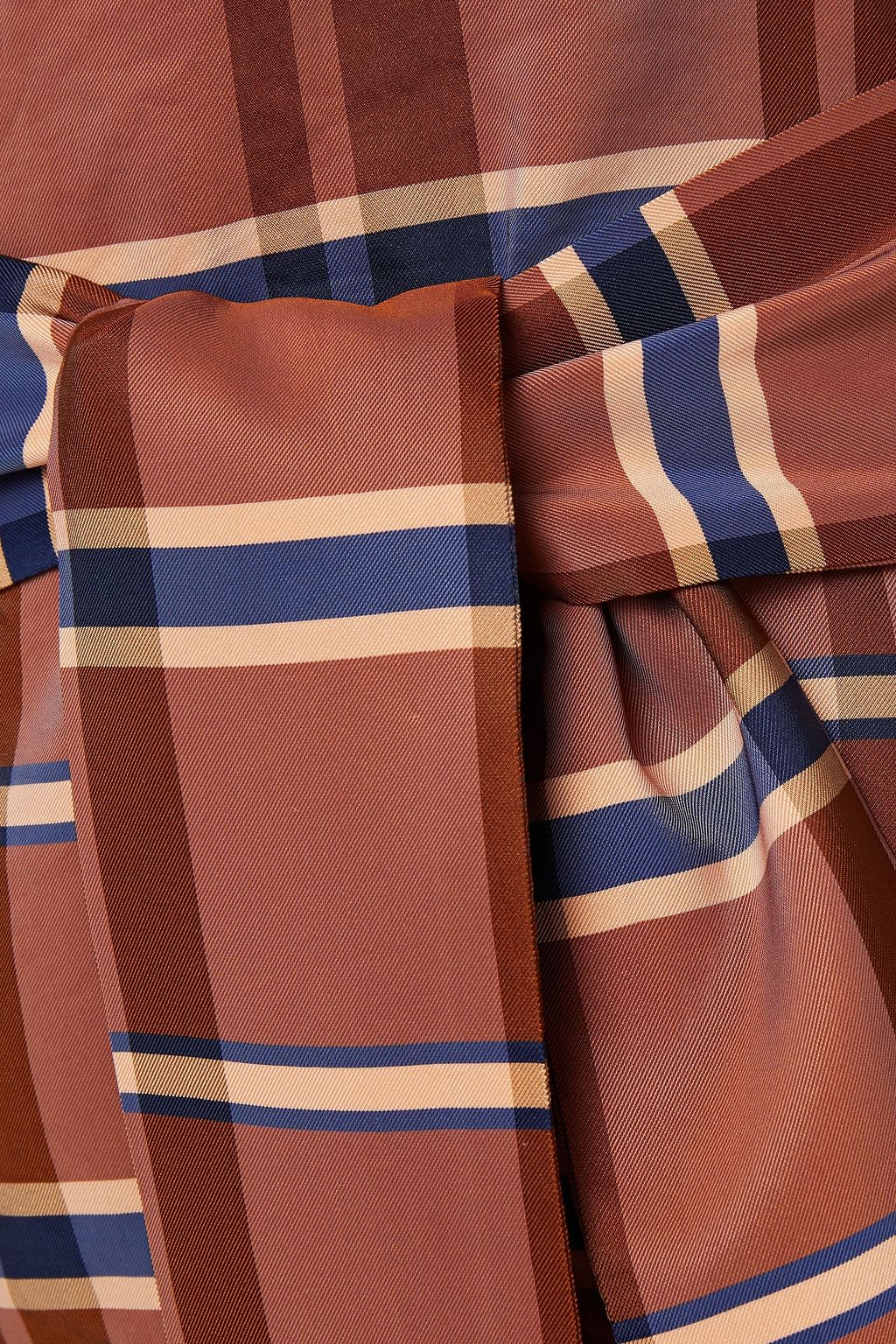 SAMSØE Φ SAMSØE Belted checked satin-twill mini dress