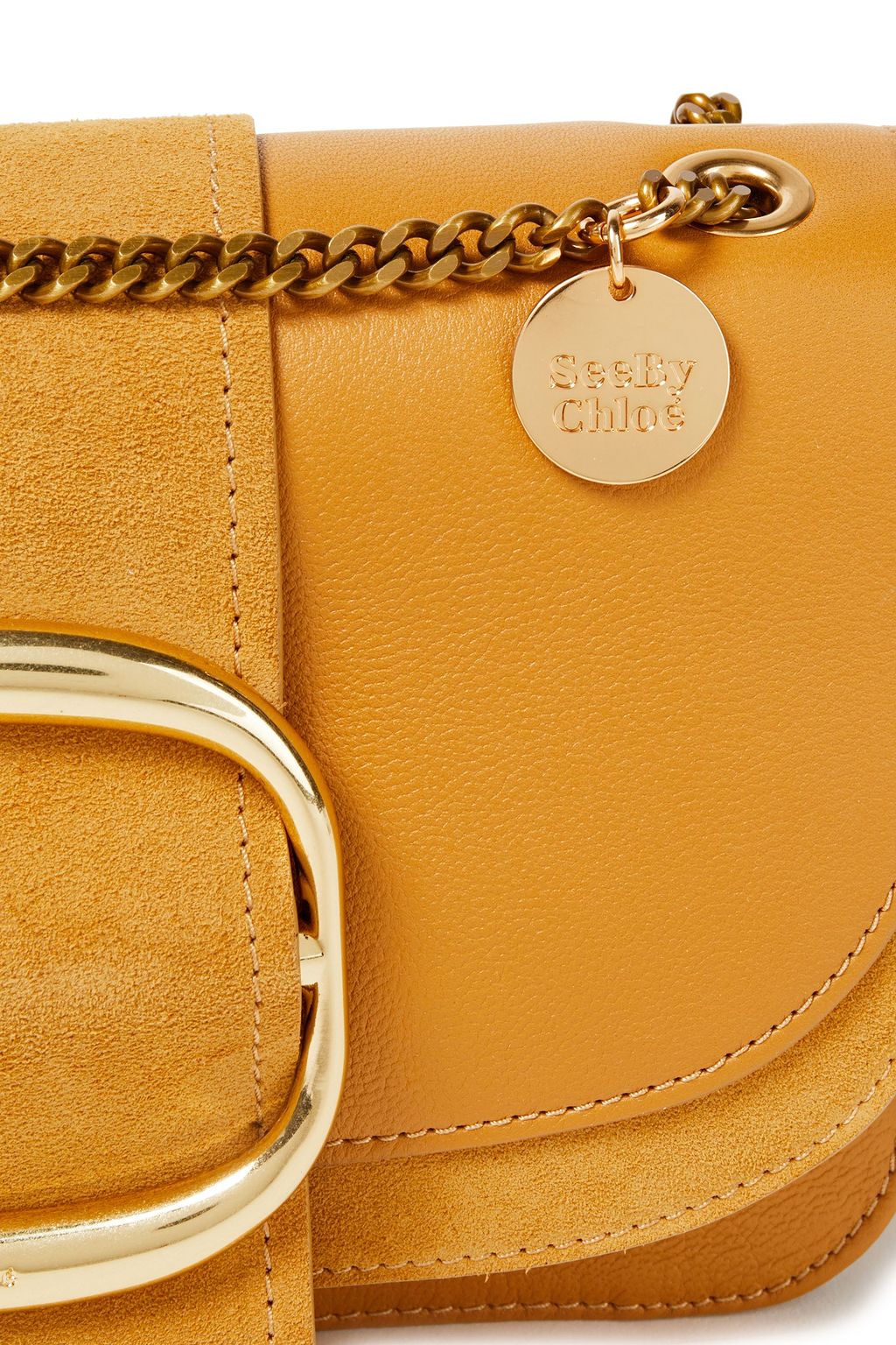 SEE BY CHLOÉ Embellished suede and leather shoulder bag