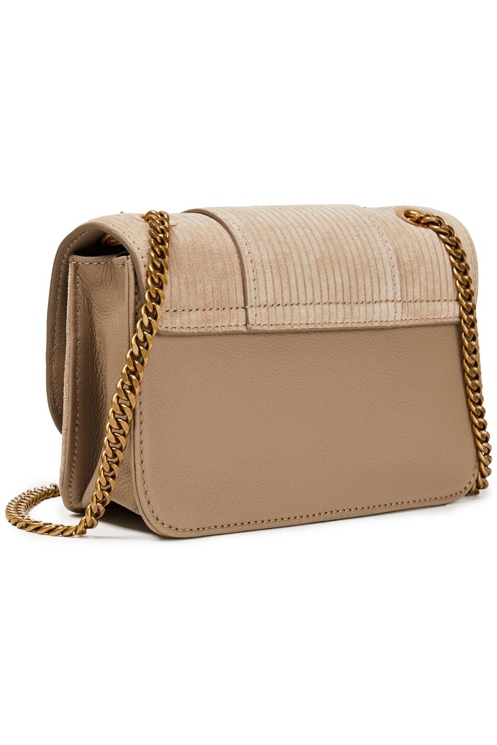 SEE BY CHLOÉ Hopper ribbed suede and leather shoulder bag