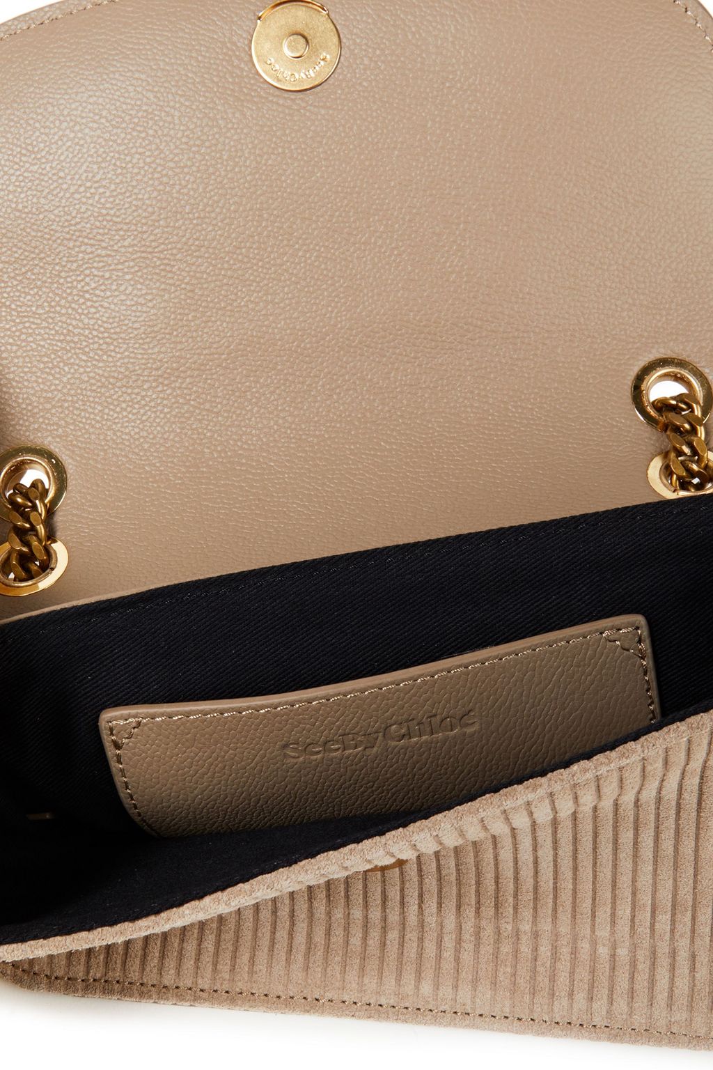 SEE BY CHLOÉ Hopper ribbed suede and leather shoulder bag
