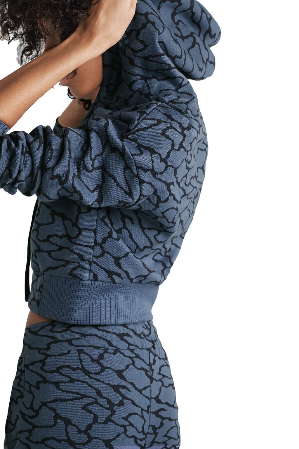 TWENTY MONTRÉAL Hyper Reality cropped cotton-blend jacquard-knit hoodie
