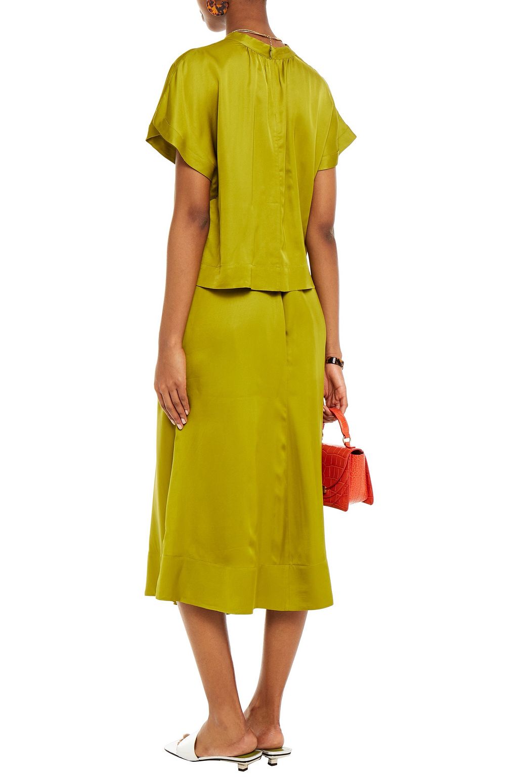 RODEBJER Lau gathered washed-satin top
