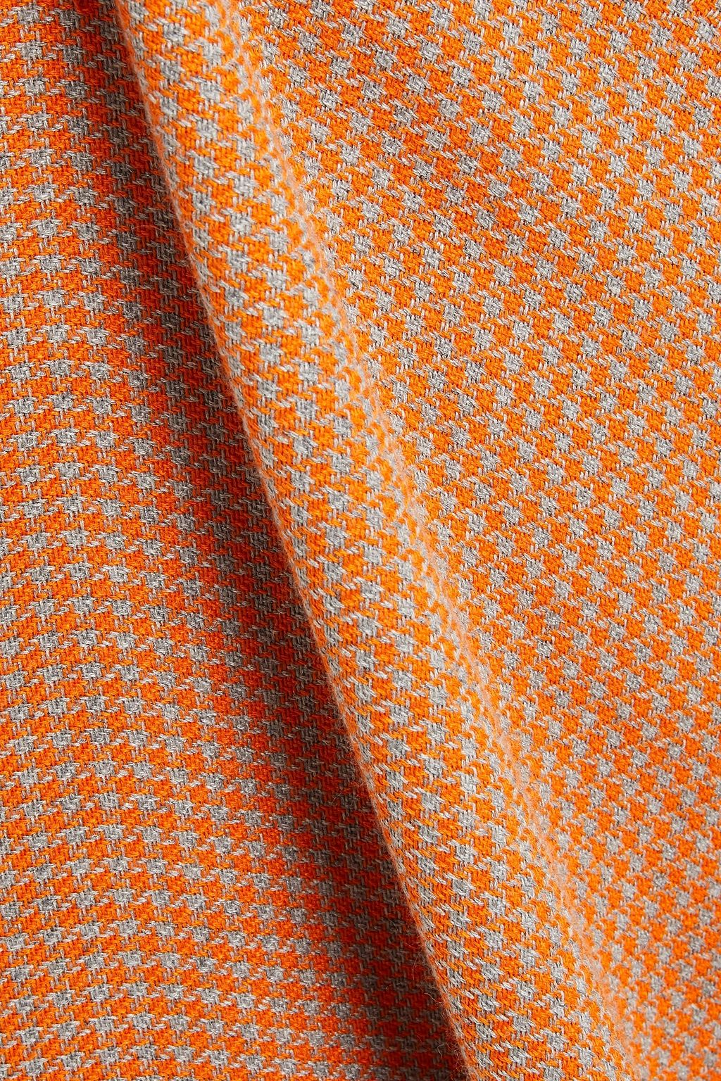 RODEBJER Fluted houndstooth knitted midi skirt