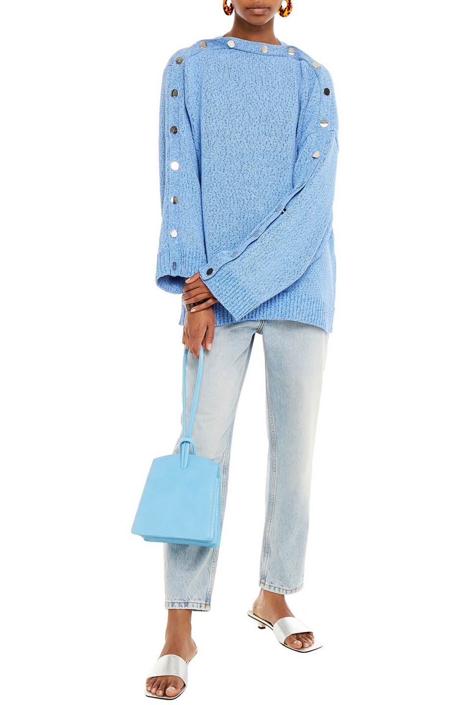 RODEBJER AWA SNAP-DETAILED COTTON-BLEND SWEATER 3074457345625372697