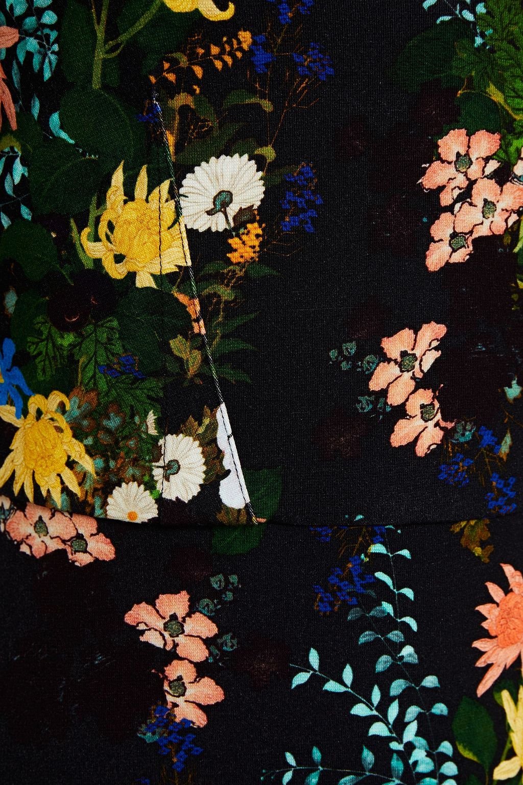 ERDEM Glenys fluted floral-print stretch-ponte midi dress