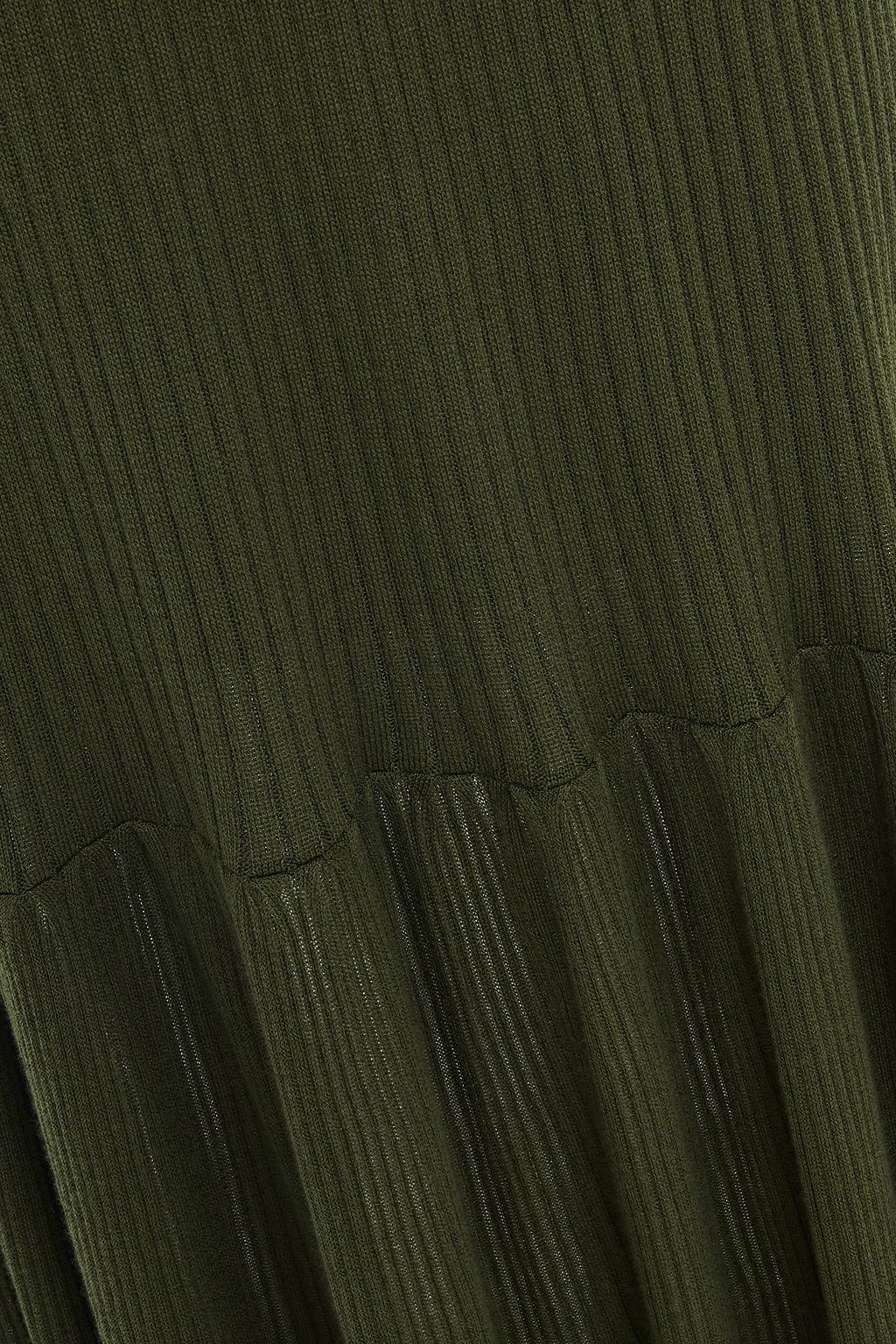 RODEBJER Tie-detailed ribbed-knit maxi dress