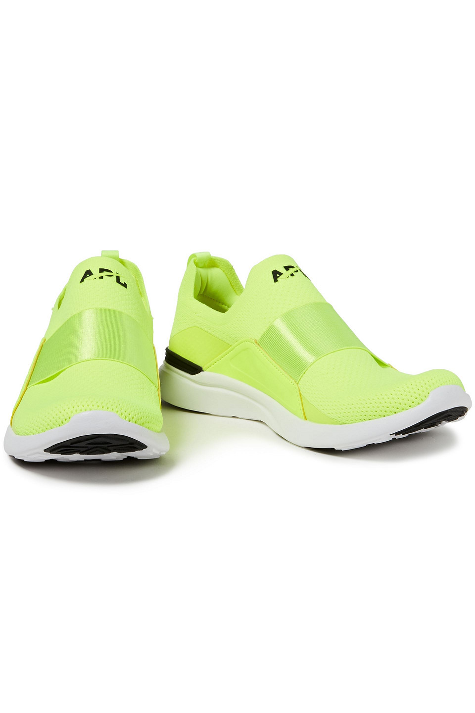 Apl Athletic Propulsion Labs Techloom Bliss Neon Mesh And Neoprene Slip-on Trainers In Bright Yellow