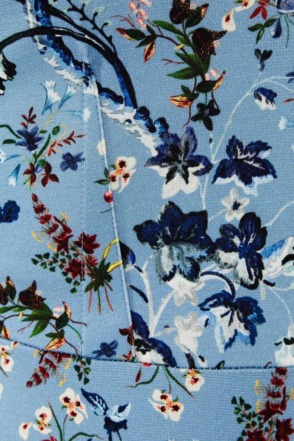 ERDEM Glenys fluted floral-print stretch-ponte midi dress