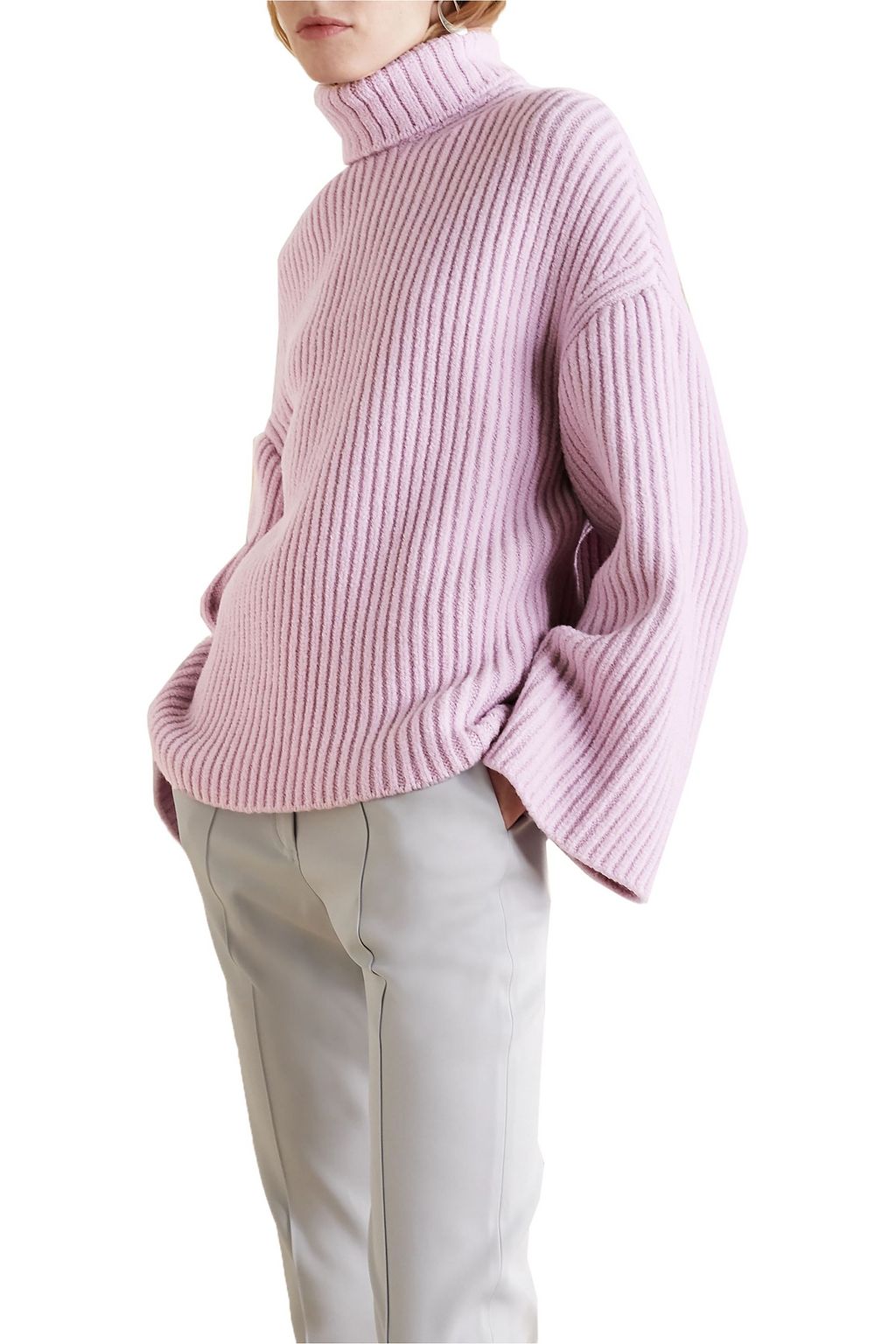 NANUSHKA Raw ribbed wool-blend turtleneck sweater