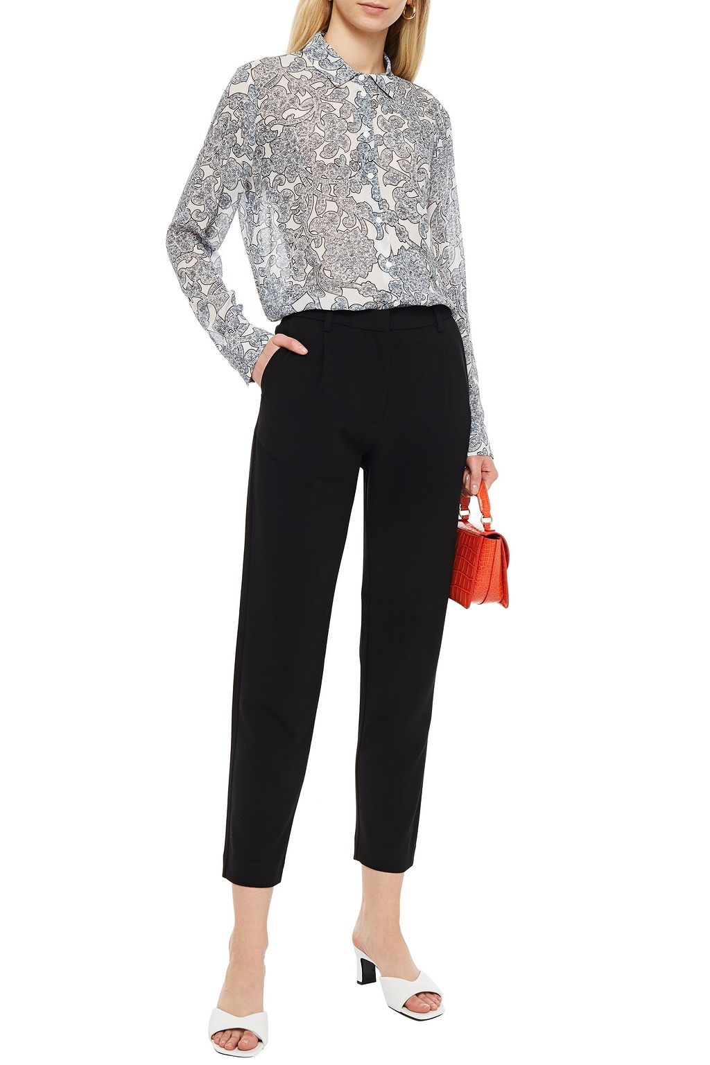 SAMSØE Φ SAMSØE Cropped pleated crepe tapered pants